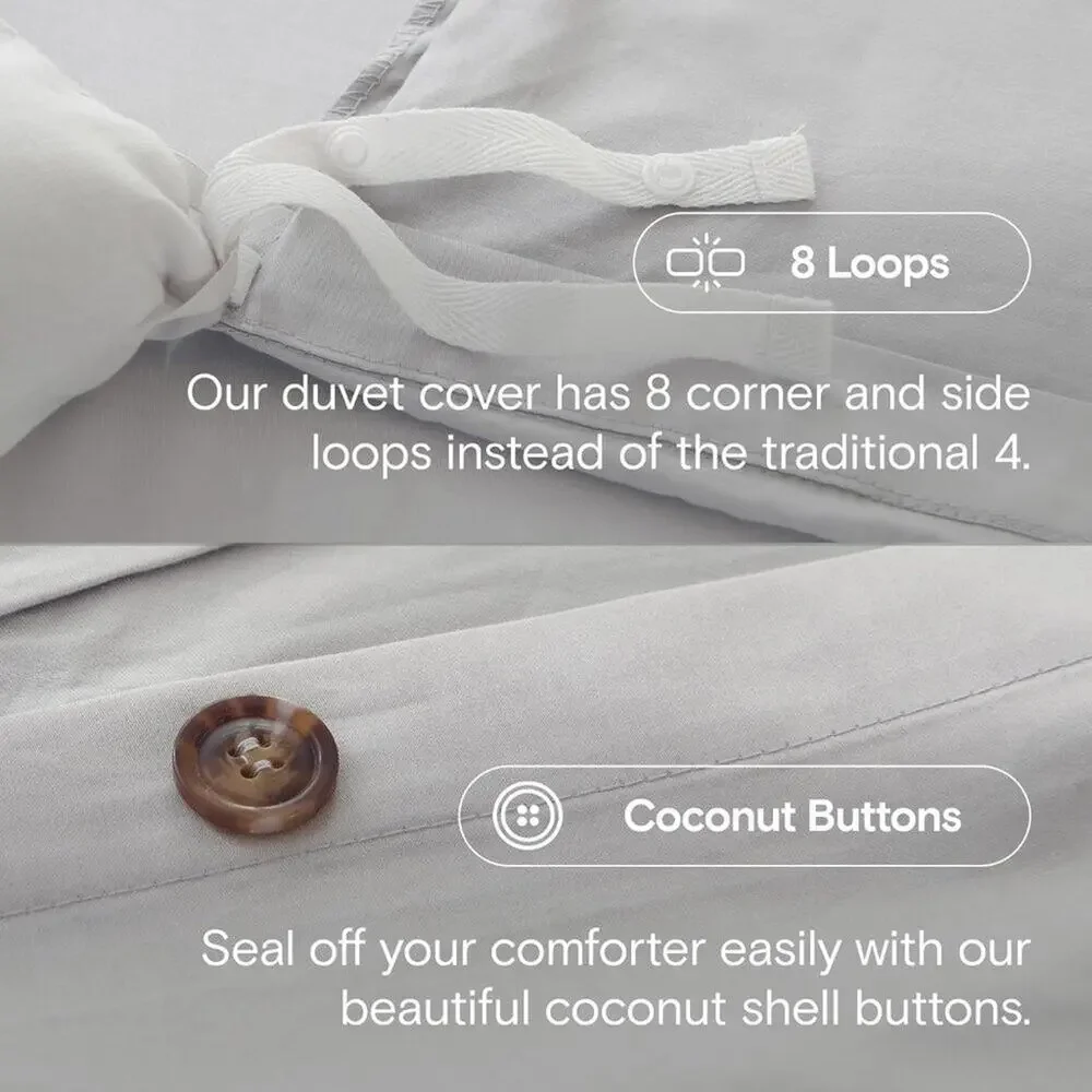 NWT DOZ Duvet Cover 3 PC Set Fog, Full/Queen